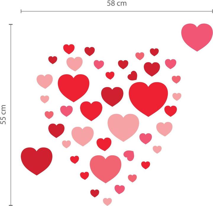 Actual product image Walplus Hearts (60 x 30 cm)