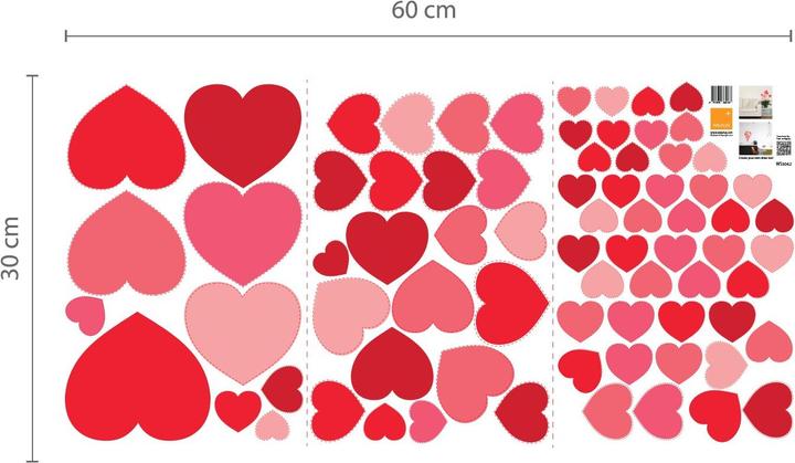 Walplus Hearts (60 x 30 cm)