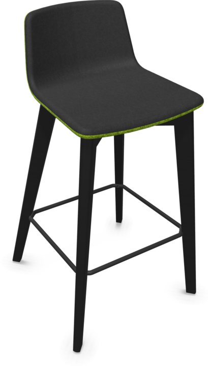 Black, Ash stained black, Light green melange