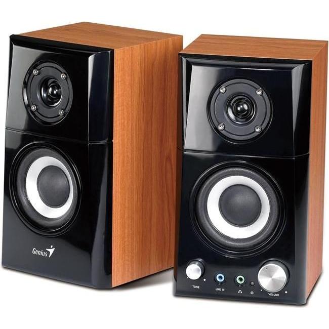 Thumbnail - Genius 31730032400 loudspeaker 2-way Black, Wood Wired (1 Stk., 16 W), HiFi + Heimkino Lautsprecher, Braun, Schwarz