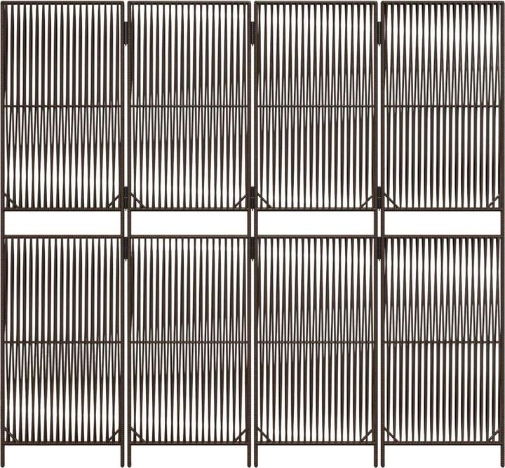 Immagine prodotto VidaXL Paravento 4 pezzi in poly rattan marrone,Colore: Marrone,Materiale: Poly