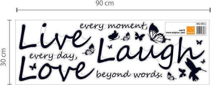 Walplus Vivido Live Laugh Love (90 x 30 cm)