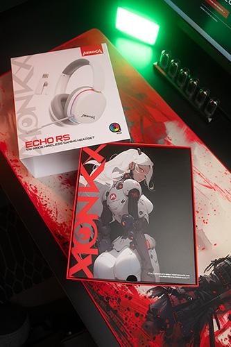 Actual product image Marvo MONKA ECHO RS Kophörer mit Mikrofon, weiss, unterbeleuchtet, Tri-mode (Cable, Wireless)