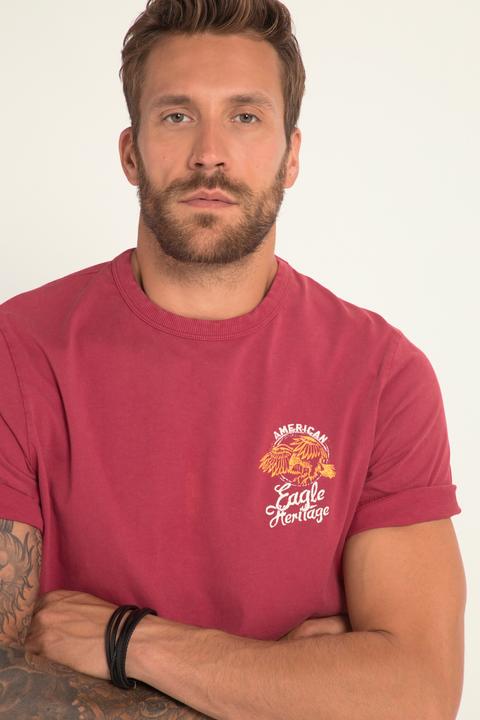 Image du produit JP1880 T-shirt imprimé Eagle, délavage acid washed, manches courtes et col rond (4XL)