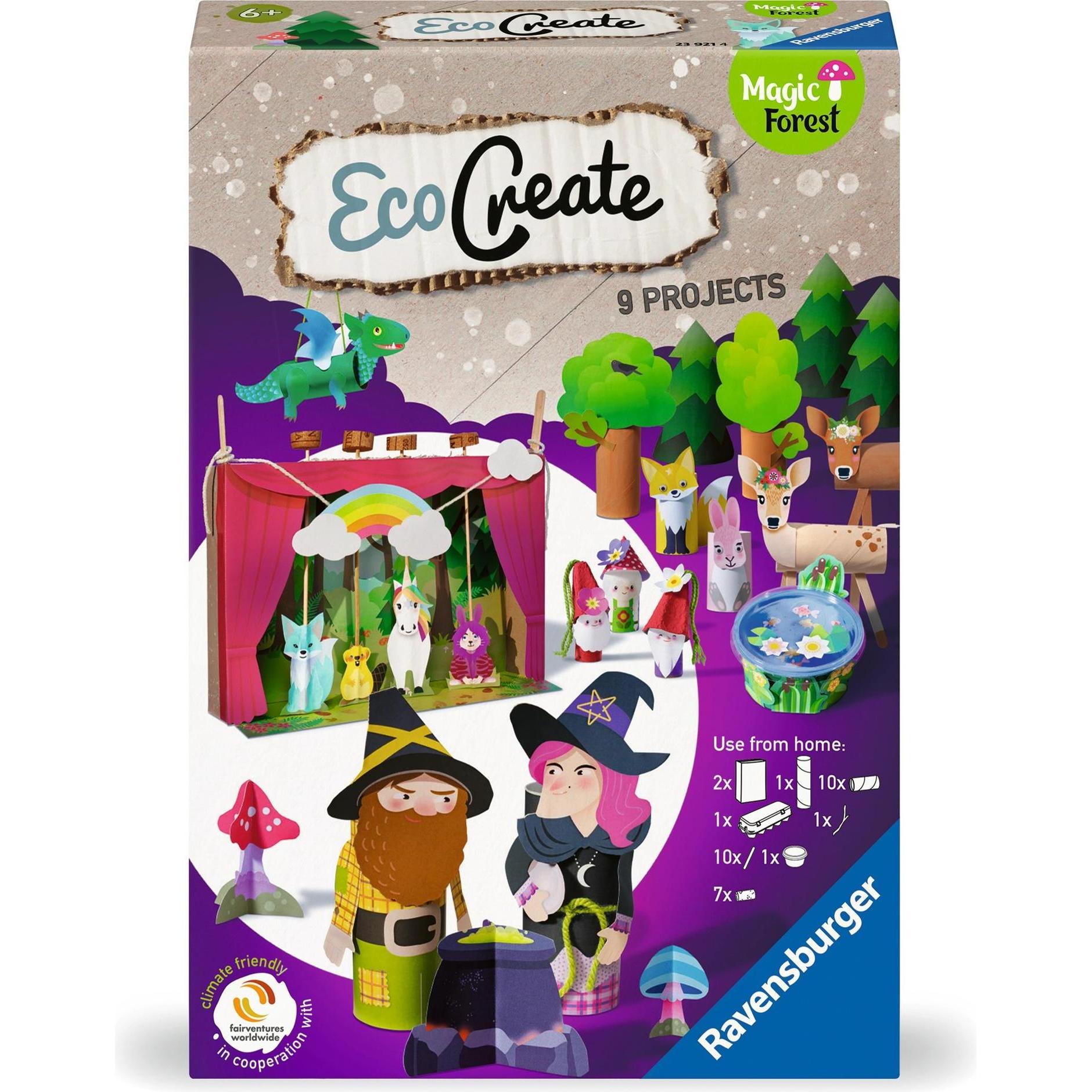 Ravensburger EcoCreate 23921 - Theater im Wald – DIY Bastelset für Kinder ab 6 Jahren