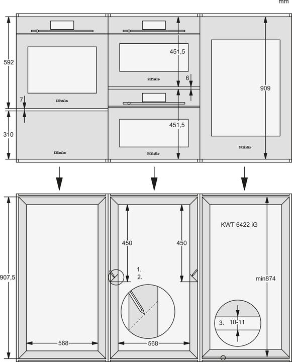 Nutritional values and ingredients Miele KWT 6422 iG-1 sw EB wine cabinetG 89cm 104L/33Flx0.75L integr
