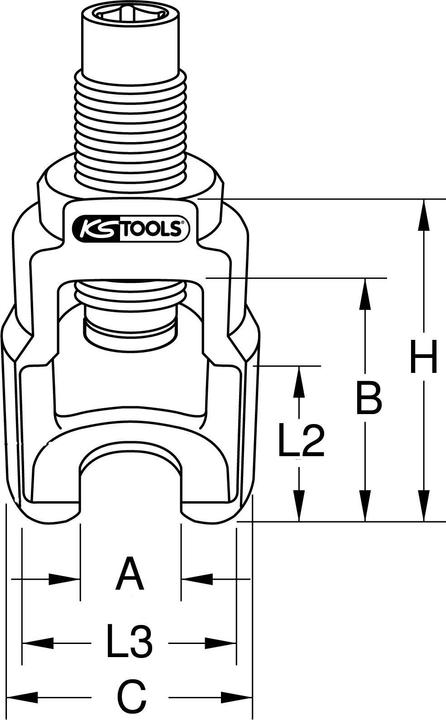 Image du produit KS Tools 3/4" Vibro-Impact Cloche d'extraction universelle à rotule 58 x 115 mm