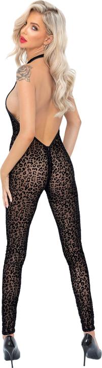 Actual product image Noir Handmade Halterneck Catsuit Leopard Pattern (L)