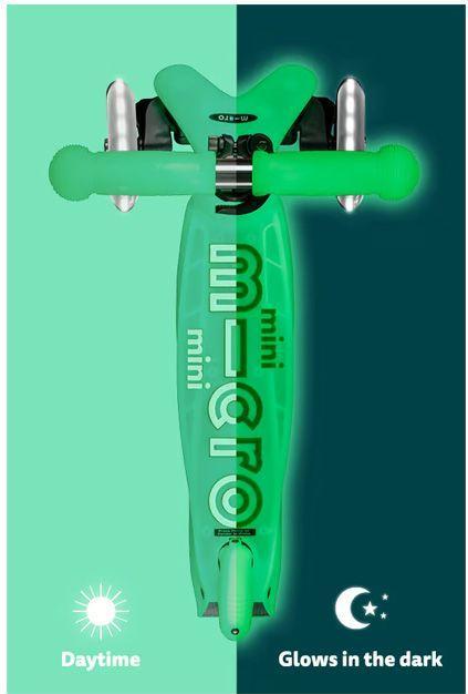 Actual product image Micro Scooter Mini Deluxe Glow LED Lime green