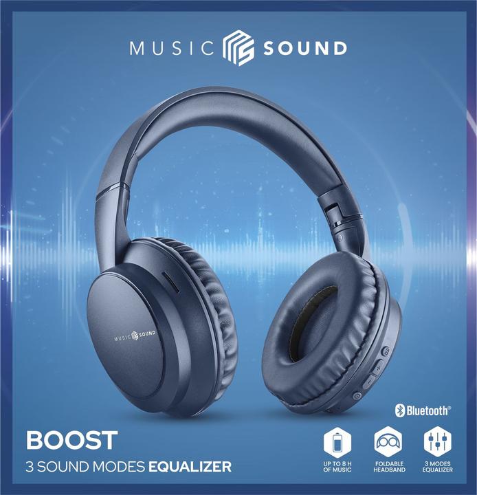Actual product image Music Sound Cuffie Bth Cellular Ms Boost Blu (8 h, Wireless)