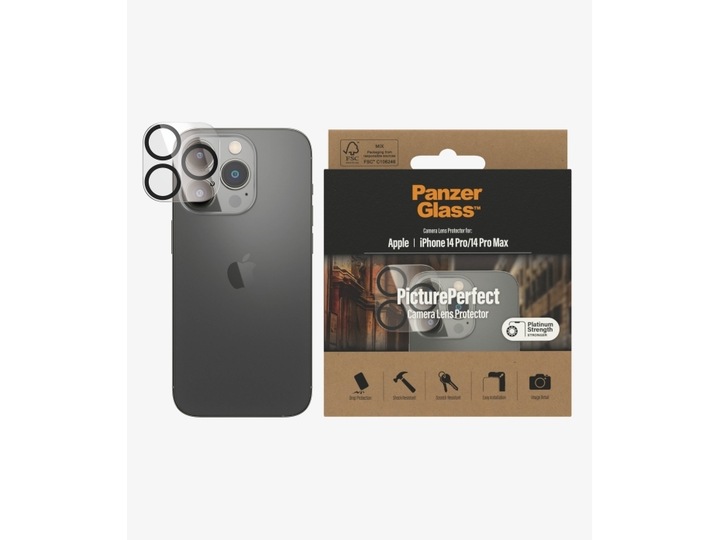 Actual product image PanzerGlass Camera Protector iP 6.1/6.7 inch Pro 2022 (1 Piece, Apple iPhone 14 Pro Max, Apple iPhone 14 Pro)