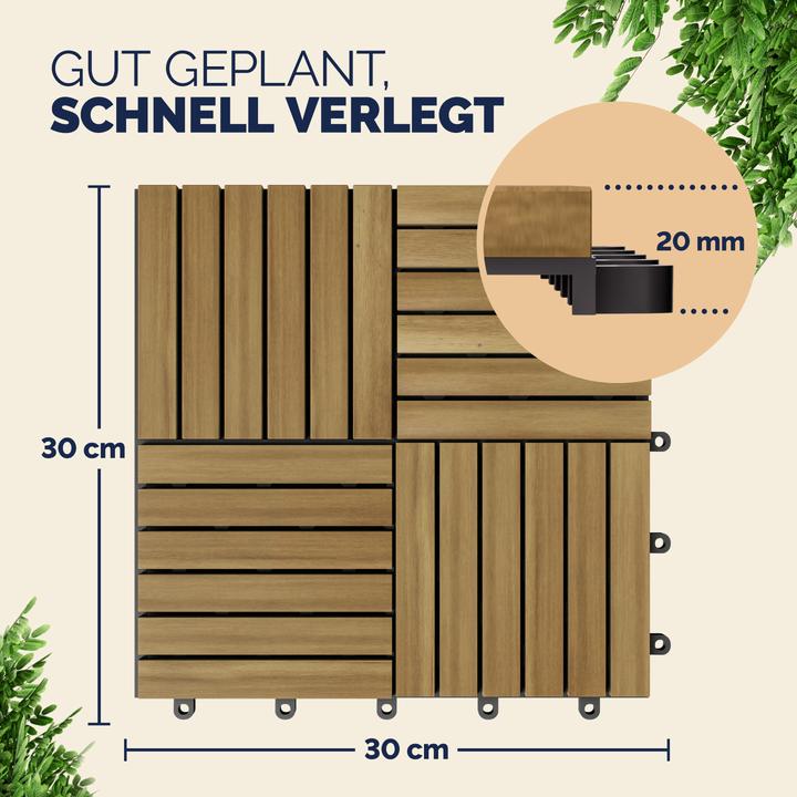 Produktbild Casaria Holzfliesen (1 x, 30 x 30 x 2.5 cm)