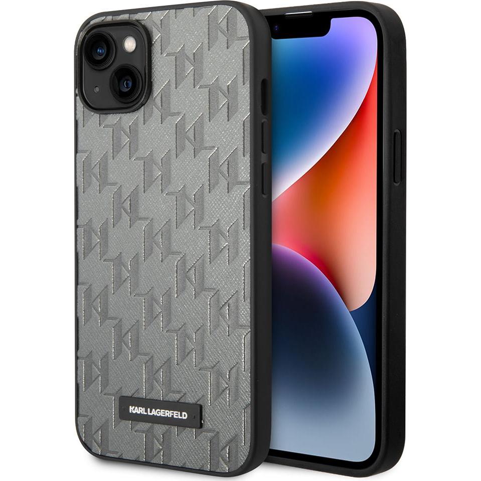 Karl Lagerfeld KLHCP14MSAKLHPG iPhone 14 Plus 6.7 "hardcase gray / gray Saffiano Mono Metal Log (Apple iPhone 14 Plus), ...