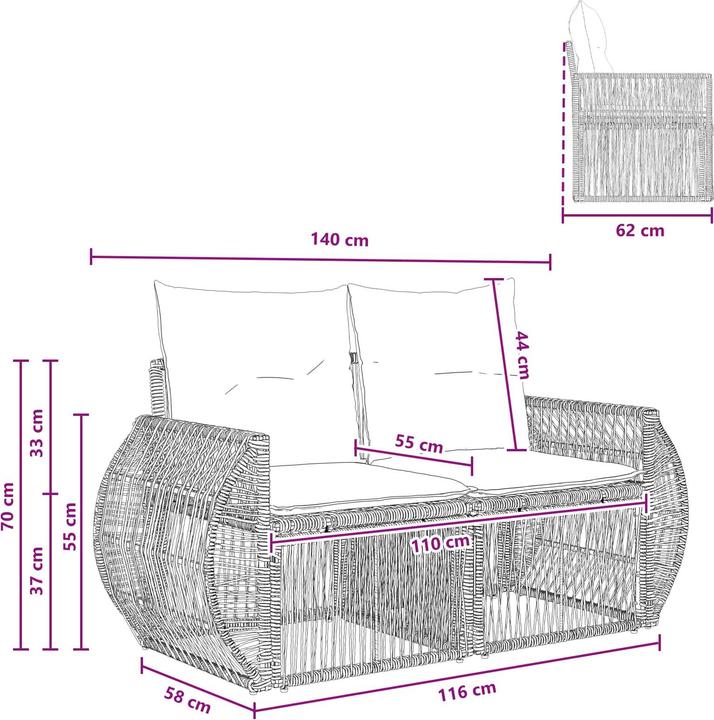 Produktbild vidaXL Outdoor-Sofa