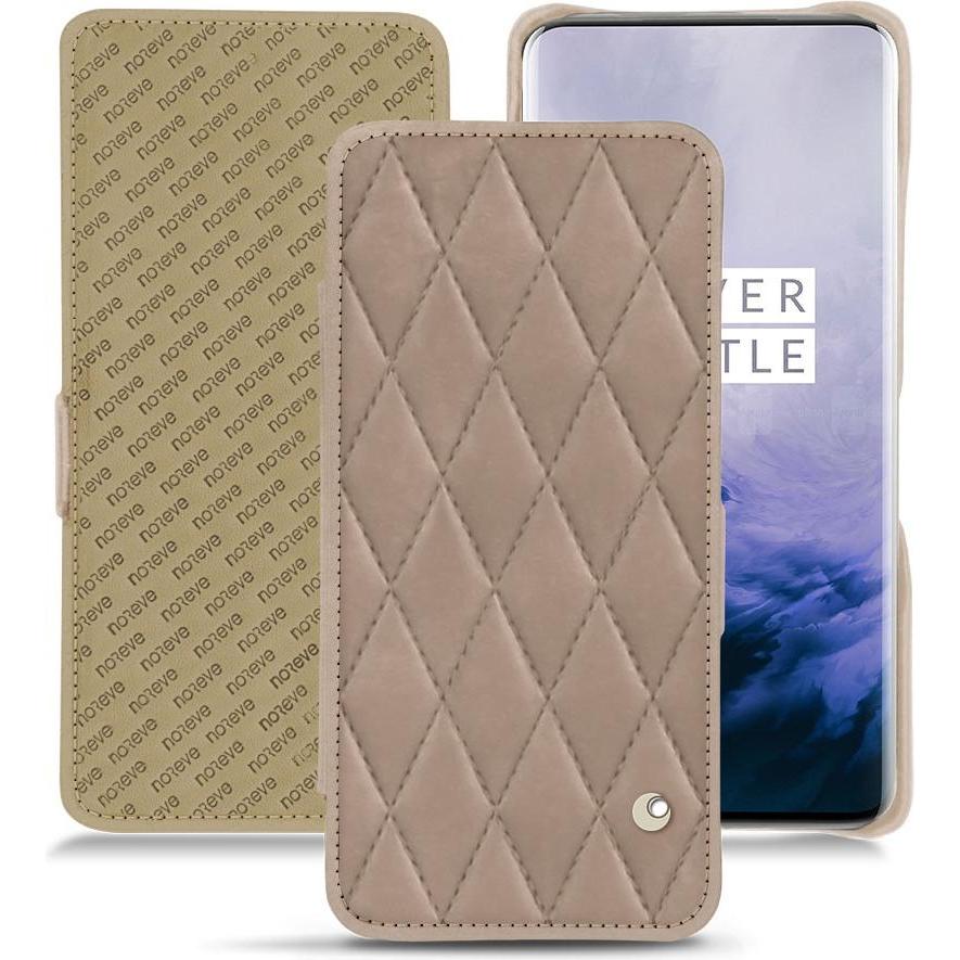 Noreve Lederschutzhülle horizontal (OnePlus 7 Pro), Smartphone Hülle, Beige