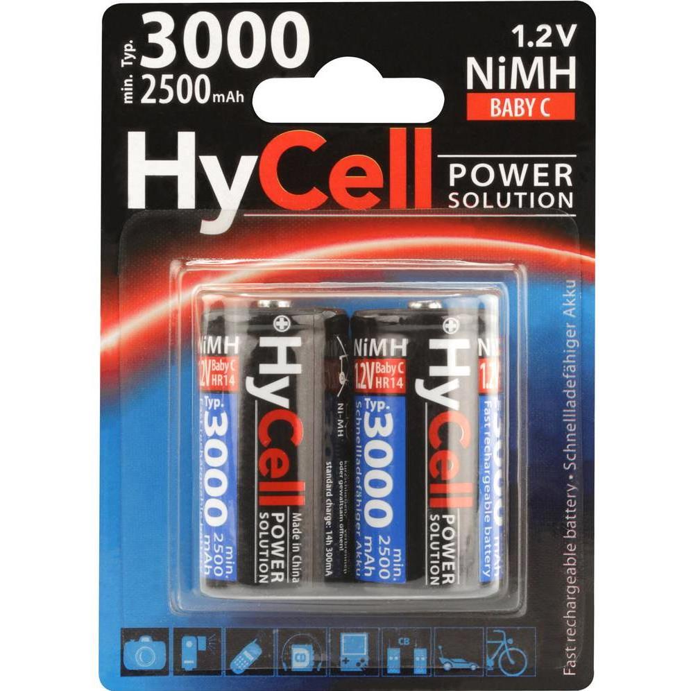 HyCell Baby (C)-Akku NiMH HR14 3000 m (2 Stk., C, 2500 mAh), Batterien + Akkus
