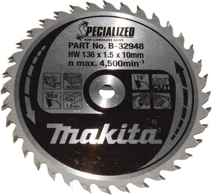 Immagine prodotto Makita SPECIALIZED Lama per sega 136x10x36Z