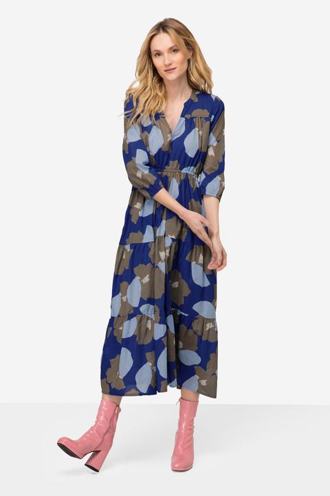 Produktbild Laurasøn Kleid, Blüten Print, Stehkragen, 3/4-Ärmel (M)