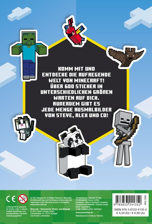 Actual product image Minecraft Sticker and colouring fun