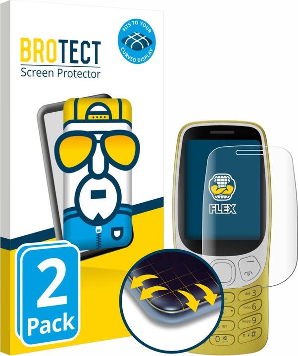 Produktbild BROTECT Fullscreen Schutzfolie Displayschutz Folie Klar Transparent (2 Stück, Nokia 3210)