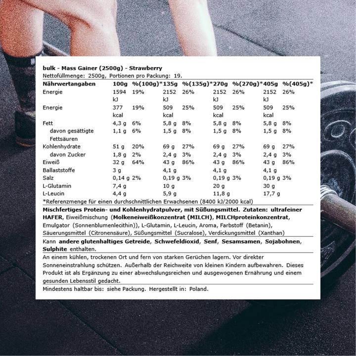 Produktbild Bulk Mass Gainer (2500 g, 1x, Erdbeere)