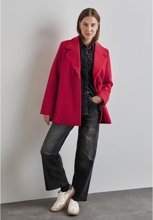 Actual product image Street One Women's Reversible Collar Button Front Coat with Side Pockets