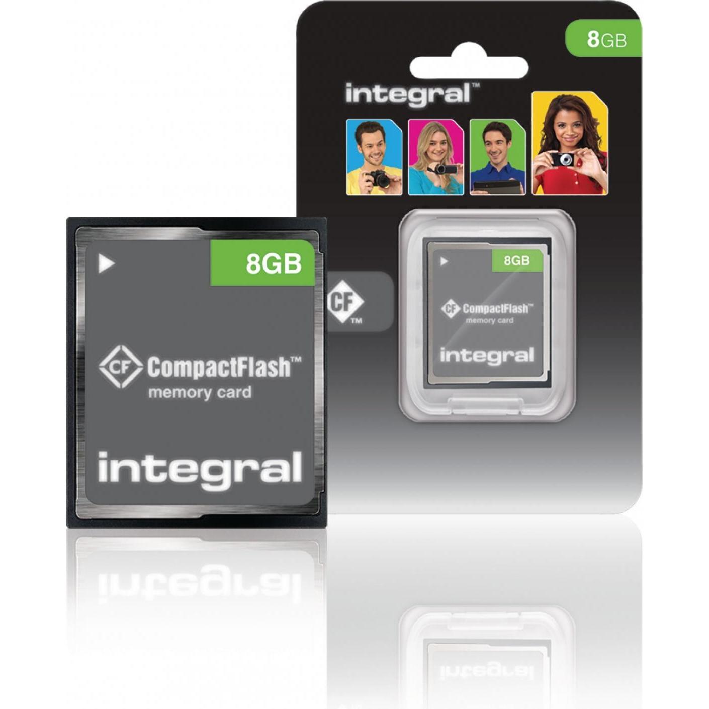 Thumbnail - Integral INCF8GV2 Speicherkarte 8 GB Kompaktflash (8 GB, CFast), Speicherkarte, Schwarz, Grau