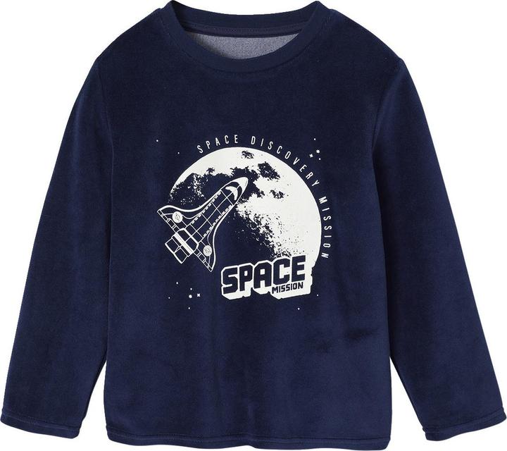 Actual product image Vertbaudet Jungen Samt-Schlafanzug mit Rakete und Recycling-Polyester (110)