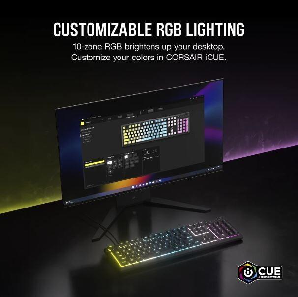 Actual product image Corsair K55 CORE RGB Gaming Keyboard (US, Cable)