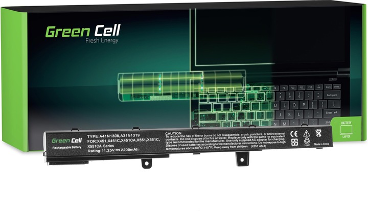 Produktbild GreenCell AS90 - Akku - ASUS - X551 X551C X551CA X551M X551MA X551MAV F551 F551C F551M R51 (3 Zellen, 2200 mAh)