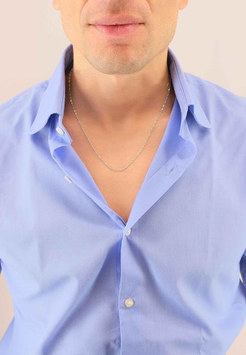 Immagine prodotto Muau Collana Singapore in oro bianco 375, 1,5 mm, 45 cm (Oro bianco 375/9 carati, 45 cm)