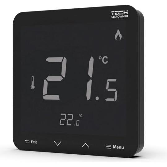 Tech Air R-8-S PLUS Funk-Raumcontroller mit Feuchtemessung schwarz, Thermostat, Schwarz