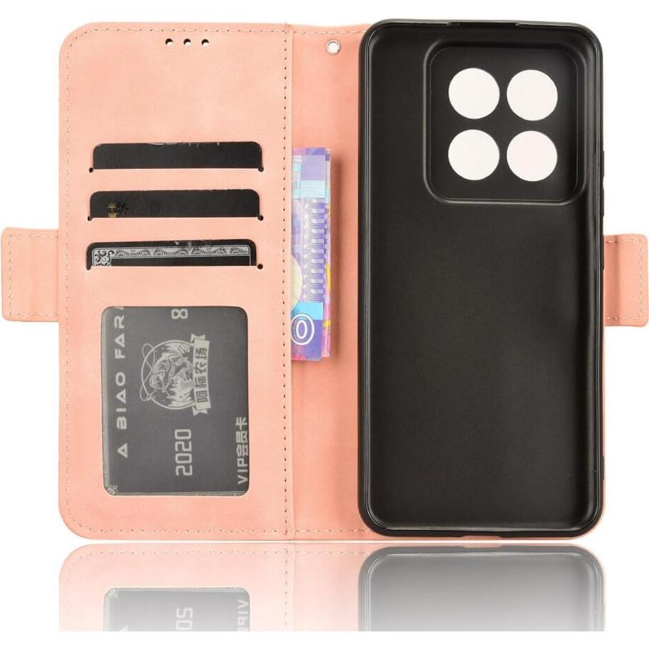 Thumbnail - Cover-Discount Xiaomi 14 Pro - Etui viele Kartenfächer rosa (Xiaomi 14 Pro), Smartphone Hülle, Rosa