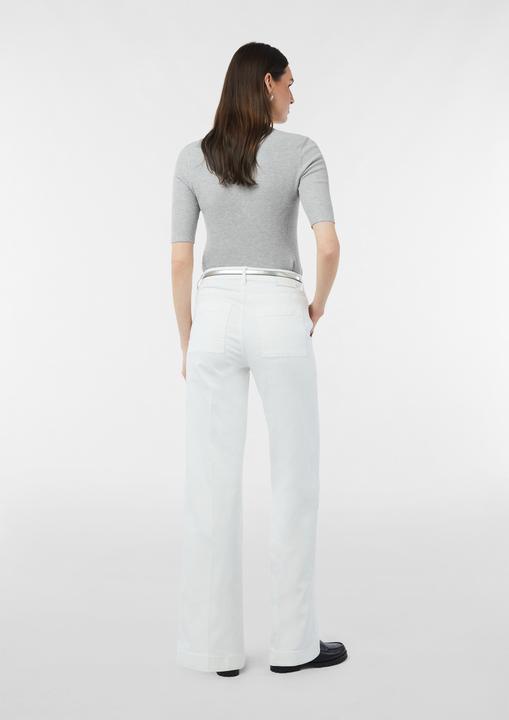 Produktbild Comma Strickpullover Rippstrick-Shirt im Slim Fit mit Polokragen (42)