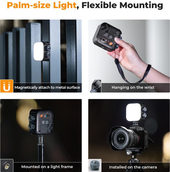 Produktbild K&F Concept Dual Color Temperature LED Video Ligtht, Built-in 2000mA battery (Black) (Videoleuchte)