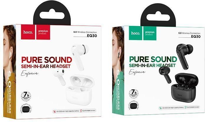 Image du produit Hoco Wireless headphones Wireless earphones TWS EQ30 white (7 h, Sans fil)