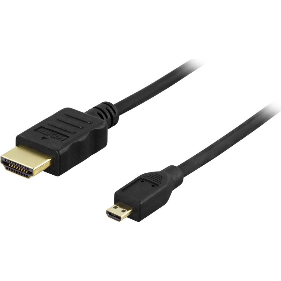 Deltaco HDMI-1033 - 3 m - HDMI Typ D (Mikrofon) - HDMI Typ A (Standard) - 10,2 Gbit/s - Schwarz (3 m, HDMI), Video Kabel