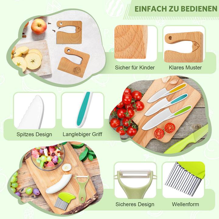 Actual product image Activity Board Kindermesser 8-teiliges Kinder-Küchenmesser-Set zum Schneiden und Kochen von Obst oder Gemüse