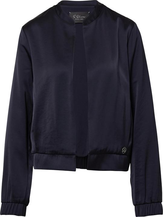 S.Oliver Indoor-Jacke Offener Satinblouson mit Elastikbund