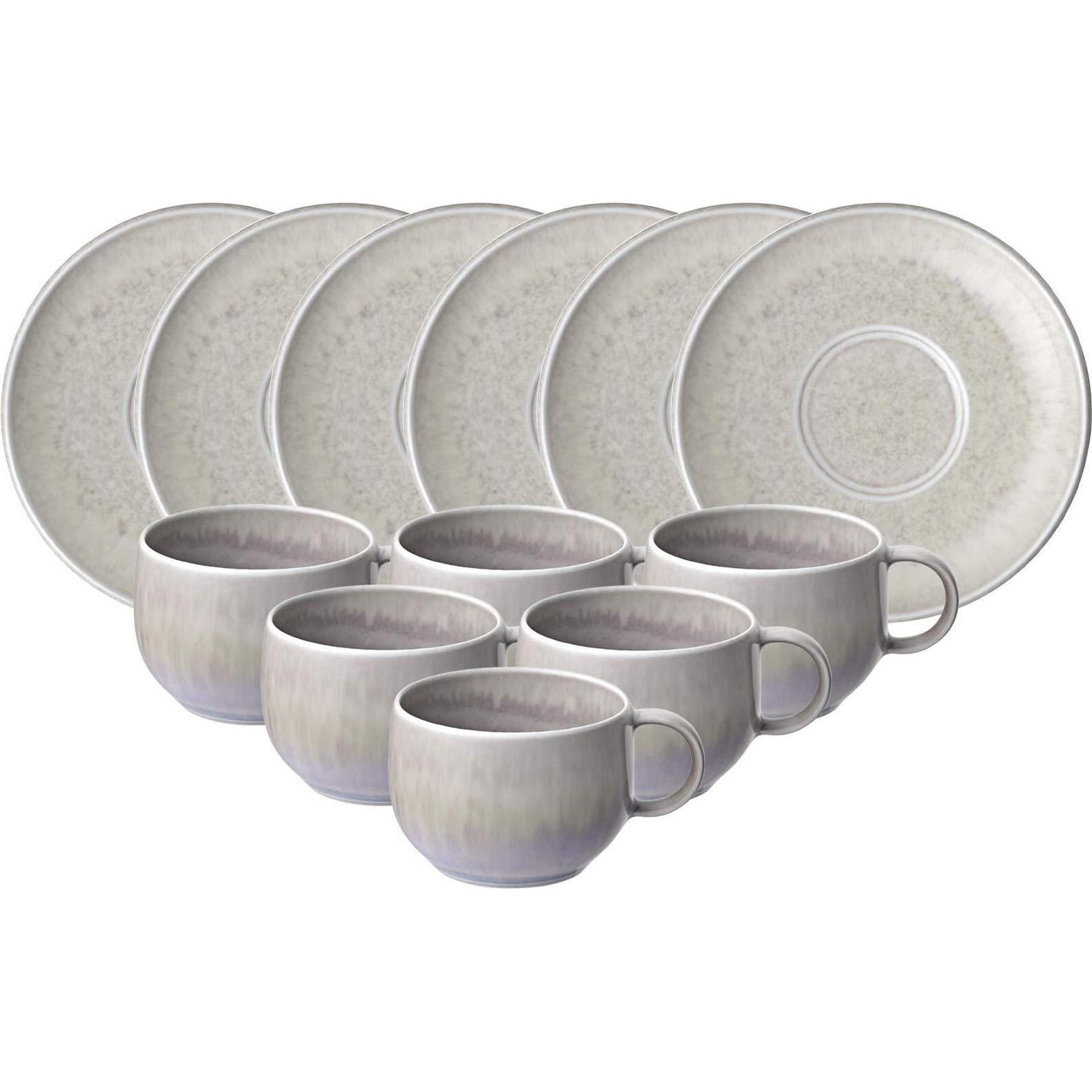 Like. by Villeroy & Boch, Tasse, Perlemor Sand Espressotassen mit Untertassen (60 ml, 6 x)