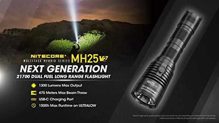 Immagine prodotto Nitecore MH25 V2 1300 lumen Zaklamp (15.72 cm, 1300 lm)