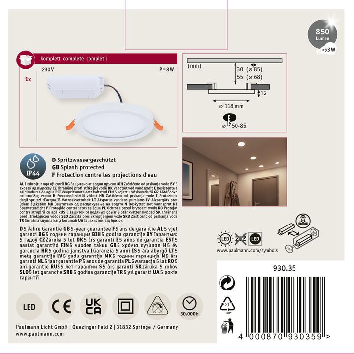 Produktbild Paulmann Einbaupanel Areo VariFit (850 lm)