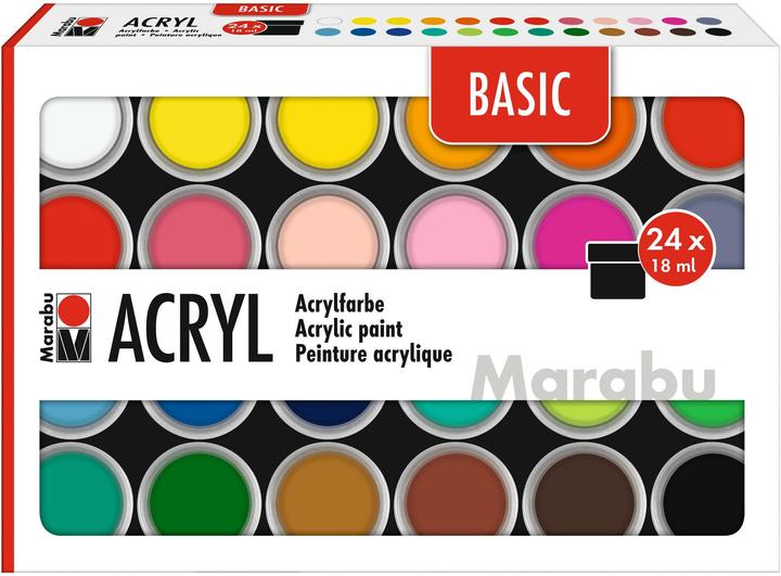 Produktbild Marabu Acrylfarbe Basic Set 24 x 18 ml (432 ml)