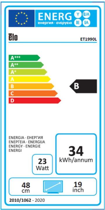 Energie-Label ēlo ET1990L OPEN FRAME MONITOR (1280 x 1024 Pixel, 19")