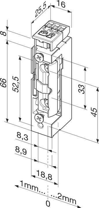 Image du produit effeff Gâche électrique 13805 RR FaFix avec loquet à rayon (Intérieur)