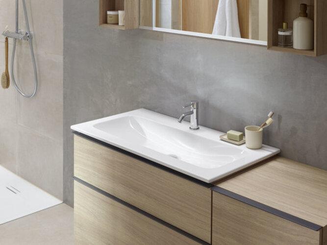 Actual product image Geberit iCon Light washbasin, 60 cm x 48 cm, without tap hole, without overflow,501834 (780 mm, 600 mm)