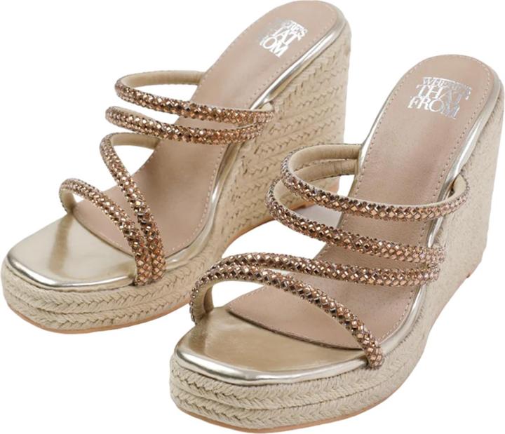 Produktbild Where's That From Sandalen mit Keilabsatz Ohio Strassbesatz Kunstleder (41)