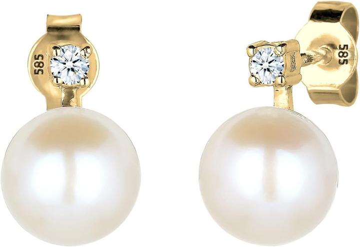 Produktbild Elli Perlenohrringe mit Diamant (585 Gelbgold)