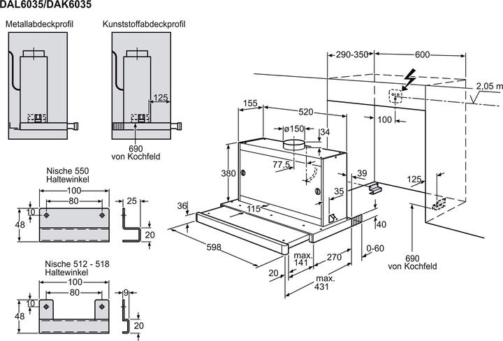 Actual product image Electrolux Dal6035sw (Wall hood)