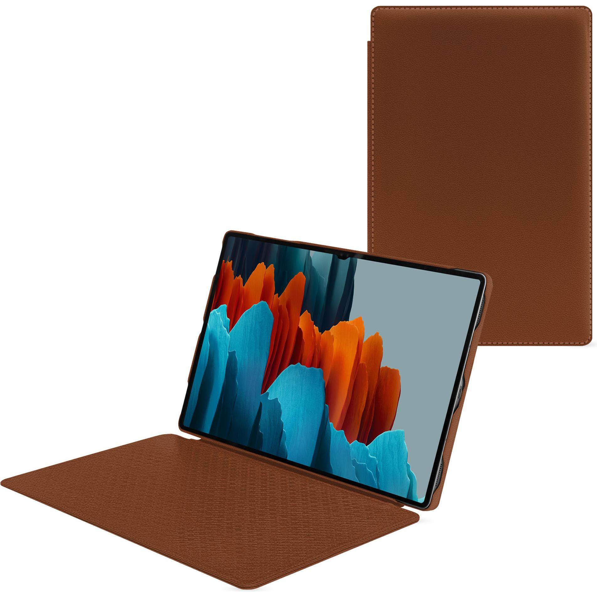 Noreve Lederschutzhülle horizontal (Galaxy Tab S9 Ultra), Tablet Hülle, Braun